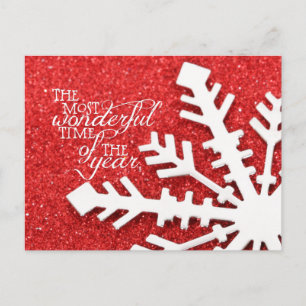 Cartes Pour Fêtes Annuelles Temps le plus merveilleux de l'année Noël rouge