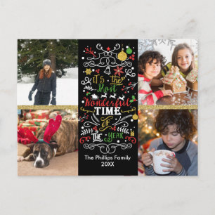 Cartes Pour Fêtes Annuelles Temps le plus merveilleux de l'année Photo de Noël