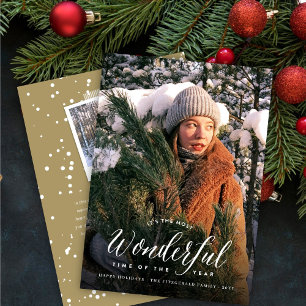 Cartes Pour Fêtes Annuelles Temps Le Plus Merveilleux De L'Année Photo Moderne