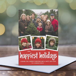 Cartes Pour Fêtes Annuelles Tendance 4 Photo Noël le plus heureux chèque de va