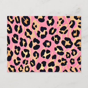 Cartes Pour Fêtes Annuelles Tendance Chic Peach Leopard Poster de animal