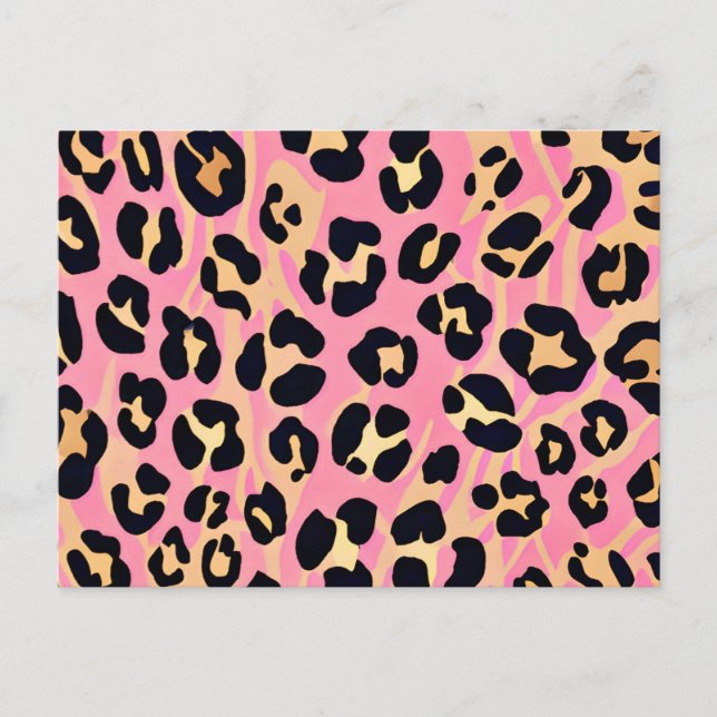Cartes Pour Fêtes Annuelles Tendance Chic Peach Leopard Poster de animal (Devant)