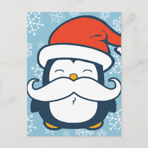 Cartes Pour Fêtes Annuelles Tendance de la moustache de pingouin de Noël