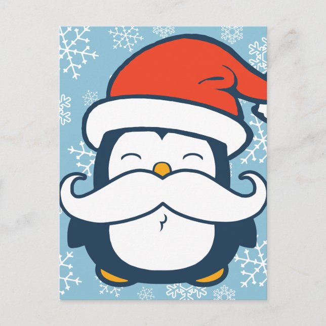 Cartes Pour Fêtes Annuelles Tendance de la moustache de pingouin de Noël (Devant)