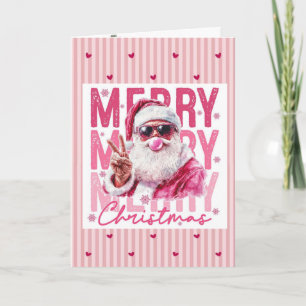 Cartes Pour Fêtes Annuelles Tendance Rose "Chargement de Noël" Cool Père Noël