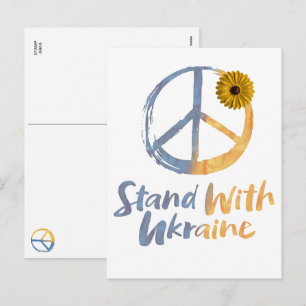 Cartes Pour Fêtes Annuelles Tenir avec l'Ukraine - Symbole de la Paix Signe To