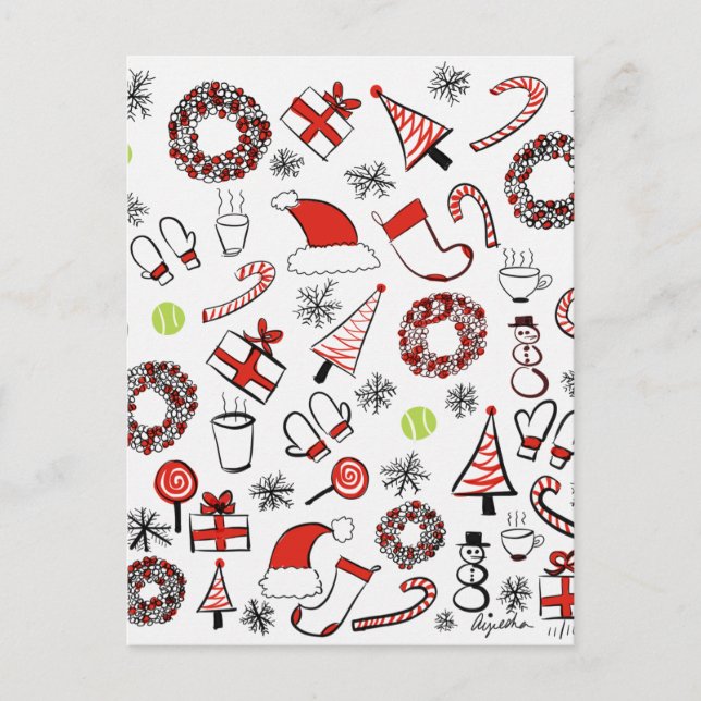 Cartes Pour Fêtes Annuelles Tennis Christmas (Devant)