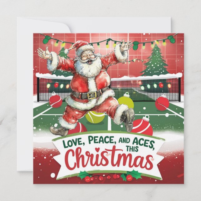 Cartes Pour Fêtes Annuelles Tennis Christmas with Sabta and tennis ball  (Devant)