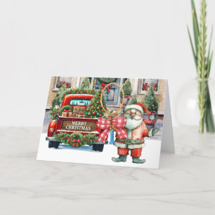 Cartes Pour Fêtes Annuelles Tennis de Noël avec le Père Noël