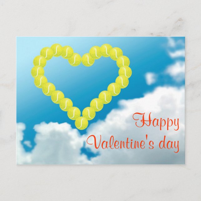 Cartes Pour Fêtes Annuelles Tennis Heart Valentine's day (Devant)
