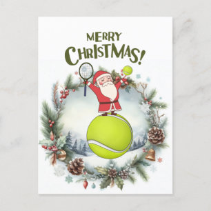 Cartes Pour Fêtes Annuelles Tennis Joyeux Noël avec le Père Noël