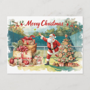 Cartes Pour Fêtes Annuelles Tennis Joyeux Noël avec le Père Noël