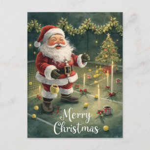Cartes Pour Fêtes Annuelles Tennis Joyeux Noël Père Noël sur le court