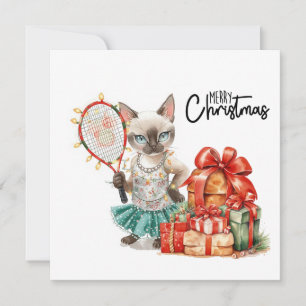 Cartes Pour Fêtes Annuelles Tennis Joyeux Noël pour les Amoureux de les chats