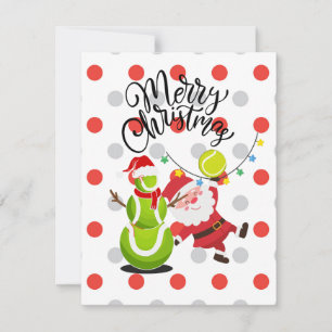 Cartes Pour Fêtes Annuelles Tennis Noël avec le Père Noël  