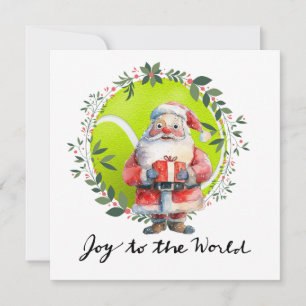 Cartes Pour Fêtes Annuelles Tennis Noël avec raquette et couronne de Noël