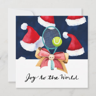 Cartes Pour Fêtes Annuelles Tennis Noël avec raquette et thème Noël