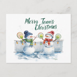 Cartes Pour Fêtes Annuelles Tennis Noël  Bonhomme de neige festif