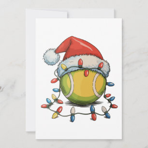 Cartes Pour Fêtes Annuelles Tennis Noël illuminations de Noël Santa Hat Sports