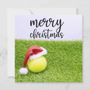 Cartes Pour Fêtes Annuelles Tennis Noël & tennis balle et Santa hat