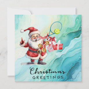 Cartes Pour Fêtes Annuelles Tennis Noël thème avec le Père Noël