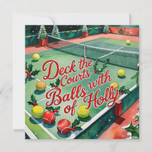 Cartes Pour Fêtes Annuelles Tennis Racket thème de Noël