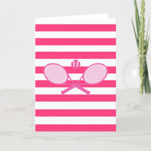 Cartes Pour Fêtes Annuelles Tennis rose de Preppy