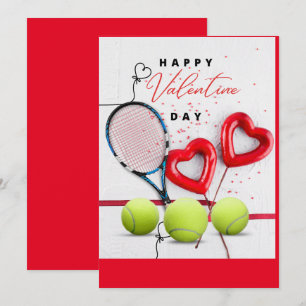 Cartes Pour Fêtes Annuelles Tennis Saint-Valentin avec AMOUR pour Joueur