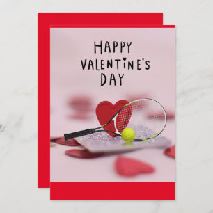 Cartes Pour Fêtes Annuelles Tennis Saint Valentin avec AMOUR pour Joueur rouge