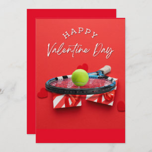 Cartes Pour Fêtes Annuelles Tennis Saint Valentin avec AMOUR pour Joueur rouge