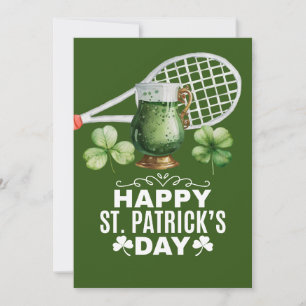 Cartes Pour Fêtes Annuelles Tennis St. Patrick's day pour le joueur de tennis