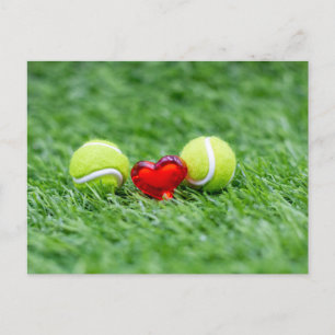 Cartes Pour Fêtes Annuelles Tennis Valentine's Day avec coeur