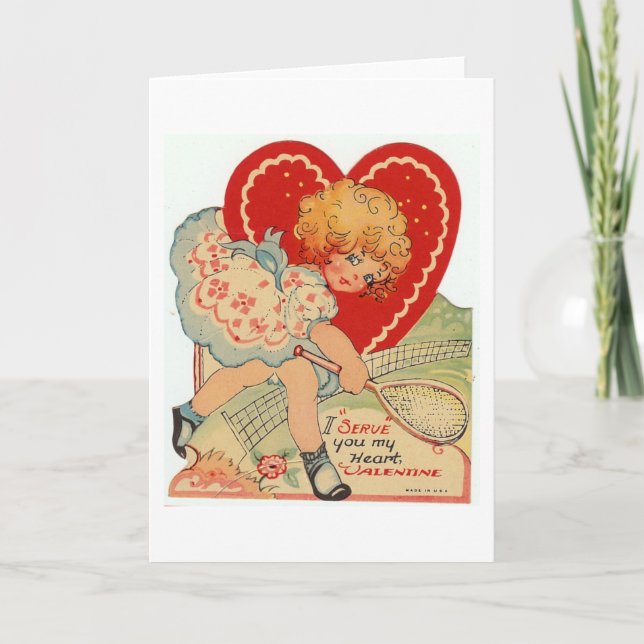Cartes Pour Fêtes Annuelles Tennis vintage de Valentine (Devant)