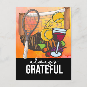Cartes Pour Fêtes Annuelles Tennis Wine Thanksgiving humoristique