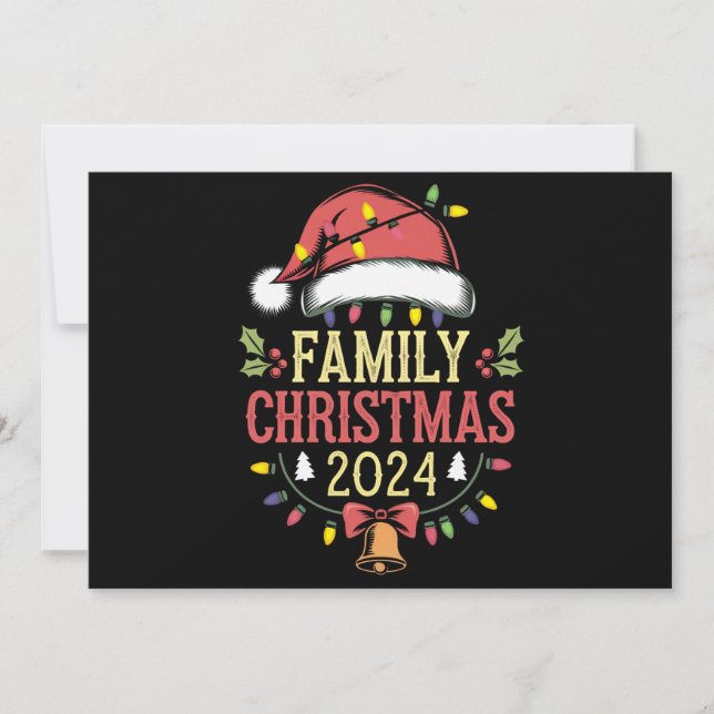 Cartes Pour Fêtes Annuelles Tenues assorties Noël 2024 Famille Équipe Santa  (Devant)