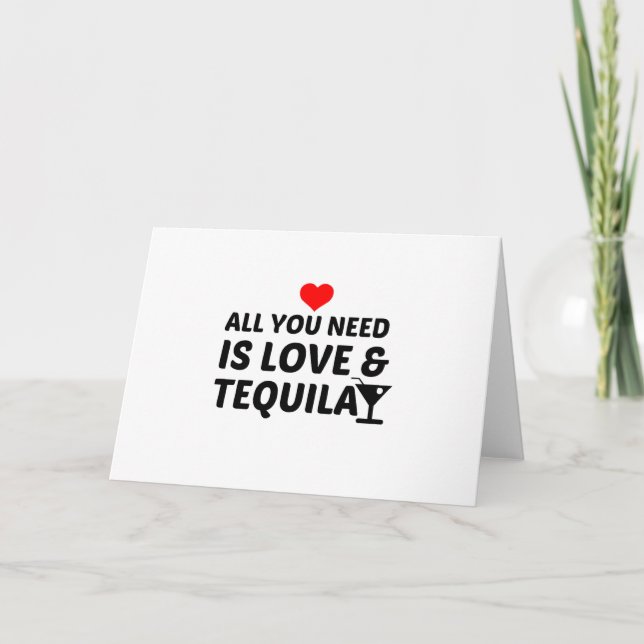 CARTES POUR FÊTES ANNUELLES TEQUILA ET L'AMOUR (Devant)
