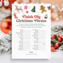 Terminer le jeu de phrases de Noël