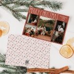 Cartes Pour Fêtes Annuelles Terracotta Red Boho Polka Dot Christmas Cinq photo<br><div class="desc">Cette carte de vacances en terre cuite rouge boho polka point Noël cinq photos est parfaite pour votre accueil de vacances bohème moderne inspiré de la ferme. La police de caractères rustique classique mais délicate dessinée à la main lui donne un aspect terreux vintage tout en le gardant mignon et...</div>