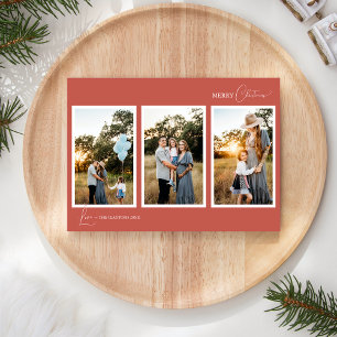 Cartes Pour Fêtes Annuelles Terracotta Rétro Boho Minimaliste Cinq Photo