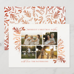 Cartes Pour Fêtes Annuelles Terracotta Vanille 4 Photo Famille Noël