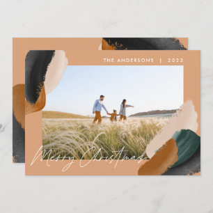 Cartes Pour Fêtes Annuelles Terre cuite verte moderne minima aquarelle photo h