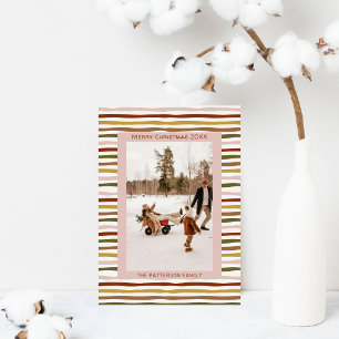 Cartes Pour Fêtes Annuelles Terres Chaudes Tons Dessinés à la Main Boho Photo 