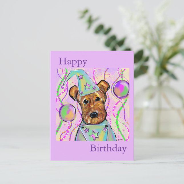 CARTES POUR FÊTES ANNUELLES TERRIER AIRDALAIS   (Debout devant)