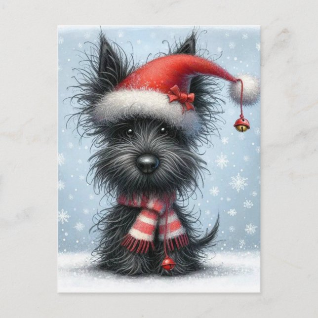 Cartes Pour Fêtes Annuelles Terrier de Noël, Canidé de Noël (Devant)