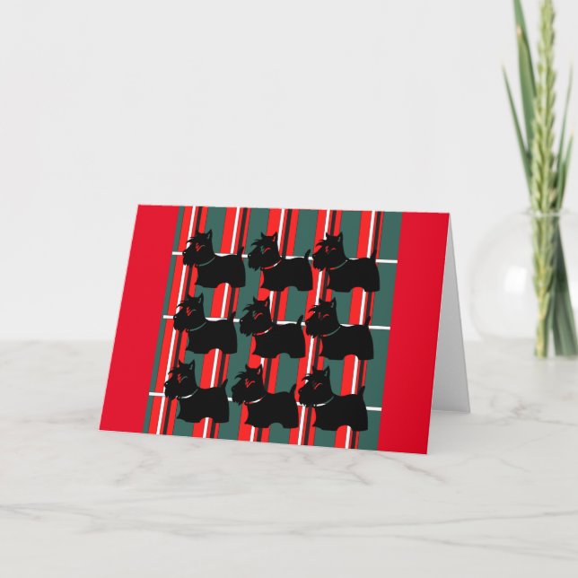 CARTES POUR FÊTES ANNUELLES TERRIER ÉCOSSAIS (Devant)