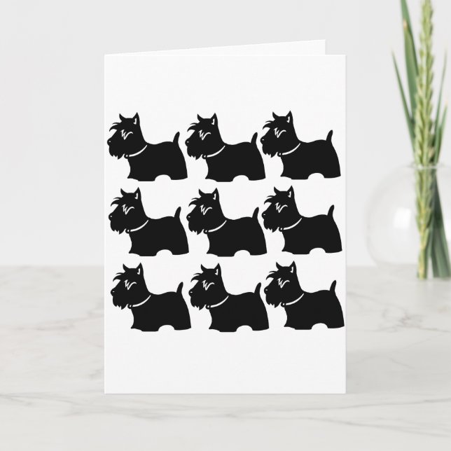 CARTES POUR FÊTES ANNUELLES TERRIER ÉCOSSAIS (Devant)