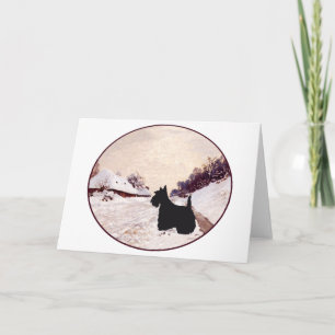 Cartes Pour Fêtes Annuelles Terrier Écossais en route pour la maison