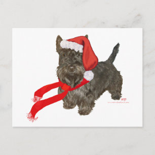 Cartes Pour Fêtes Annuelles Terrier Écossais est l'assistant du Père Noël