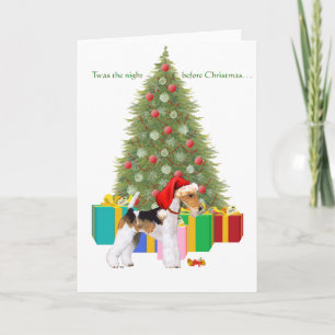 Cartes Pour Fêtes Annuelles Terrier Fox à poil dur de Noël