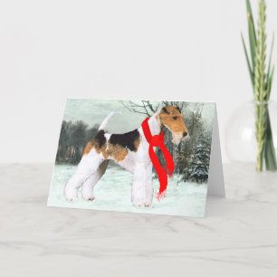 Cartes Pour Fêtes Annuelles Térrier Fox Hiver